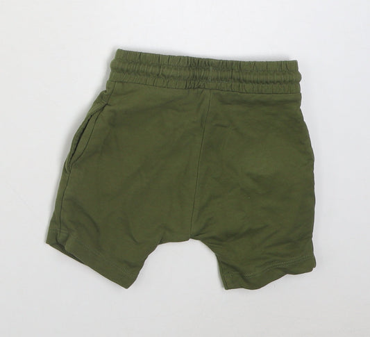 NEXT Boys Green  Cotton Cropped Trousers Size 12-18 Months  Tie