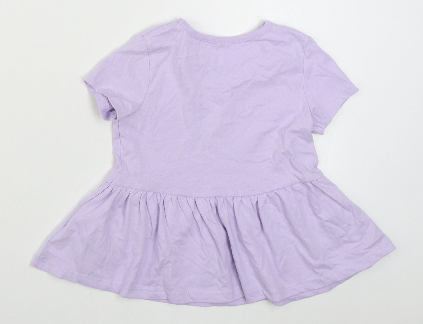 George Girls Purple  100% Cotton Skater Dress  Size 3-4 Years  Round Neck Pullover