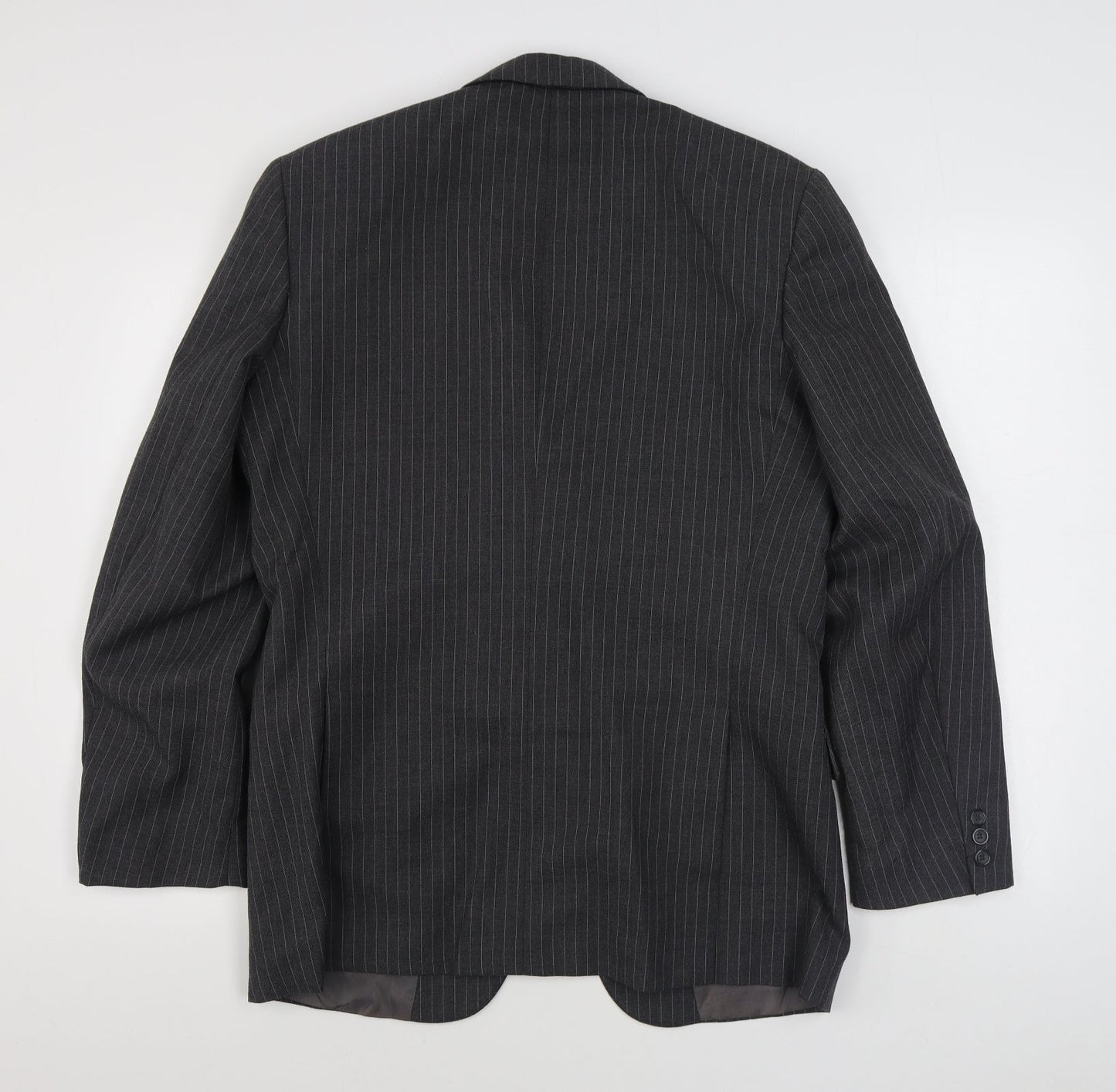 C&A  Mens Grey Striped Wool Jacket Suit Jacket Size 40