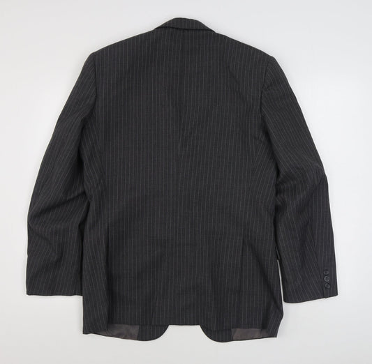 C&A  Mens Grey Striped Wool Jacket Suit Jacket Size 40