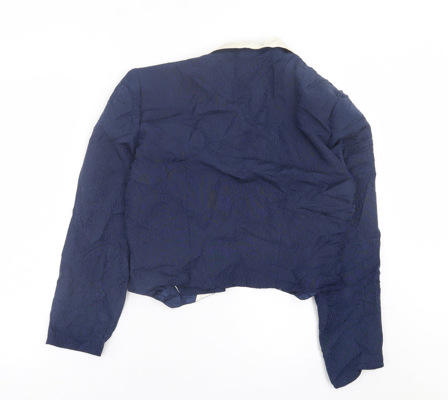 Condici Womens Blue Geometric  Jacket Blazer Size 14  Button