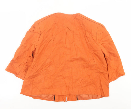 Klass Womens Orange   Jacket Blazer Size 16  Button