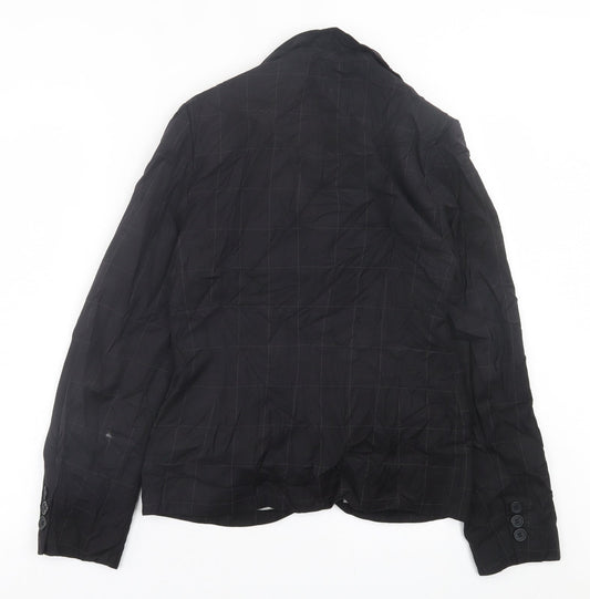 Dorothy Perkins Womens Black Check  Jacket Blazer Size 12  Button