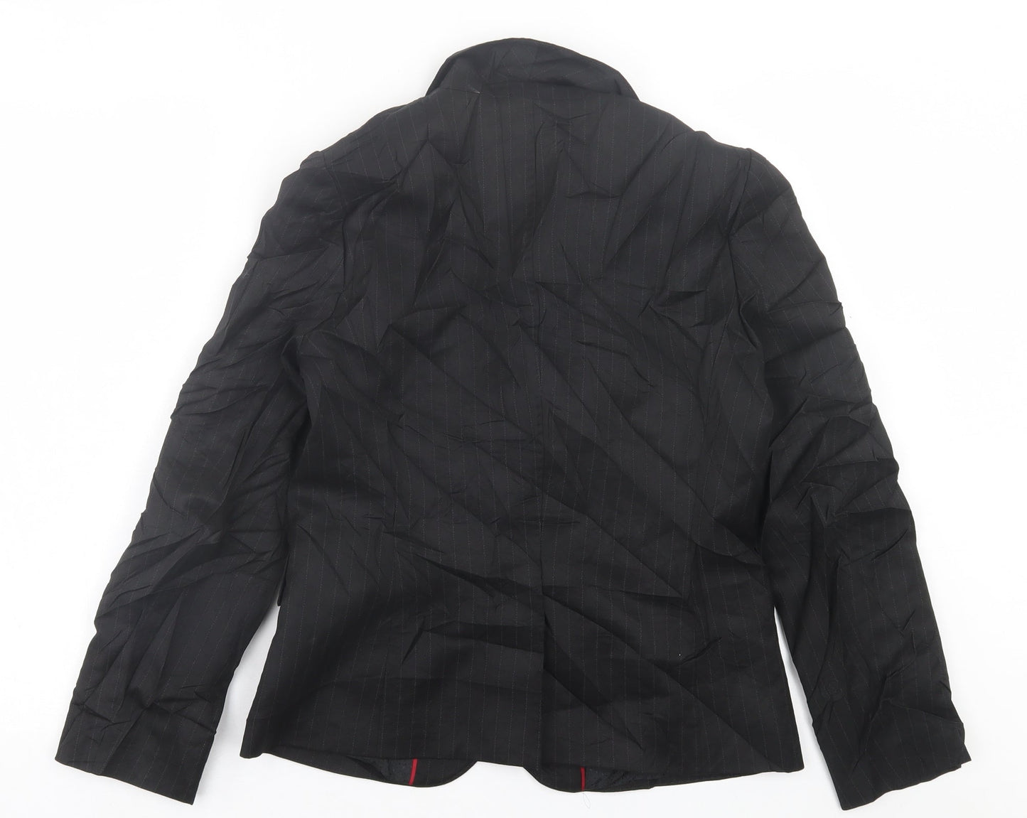 John Lewis Womens Black Striped  Jacket Blazer Size 12  Button