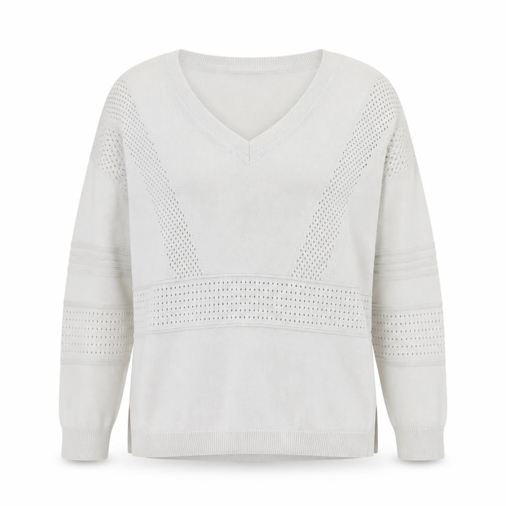 Topshop Womens White V-Neck  Viscose Pullover Jumper Size 8