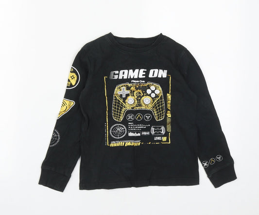 NEXT Boys Black  Cotton Pullover Sweatshirt Size 6 Years   - Game on