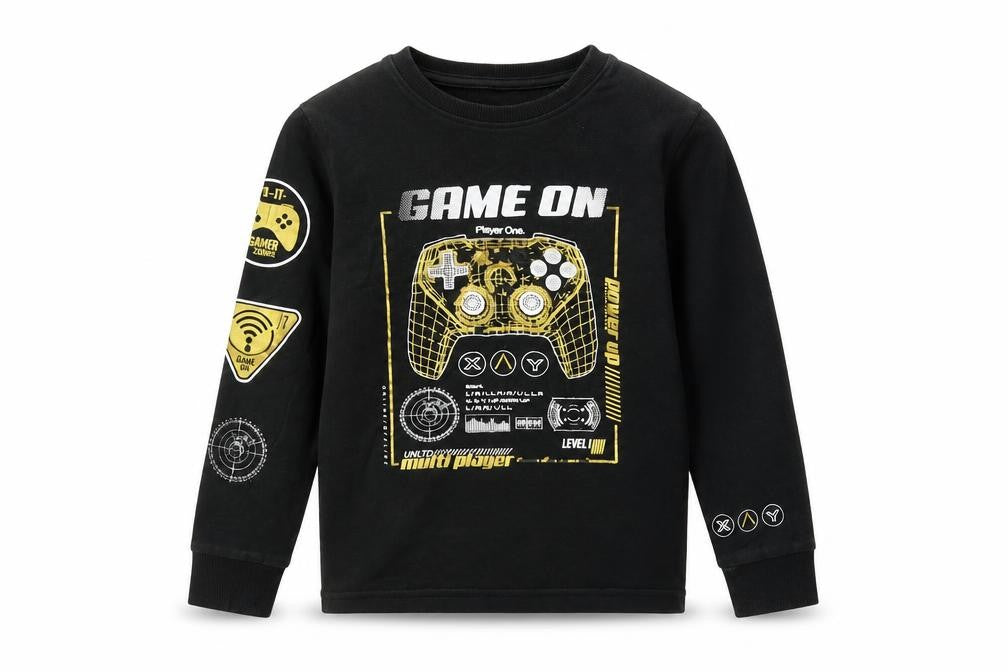 NEXT Boys Black  Cotton Pullover Sweatshirt Size 6 Years   - Game on