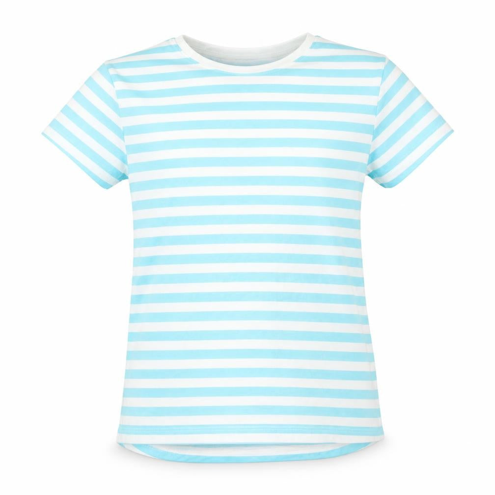 H&M Girls Multicoloured Striped Cotton Basic T-Shirt Size 8 Years Round Neck