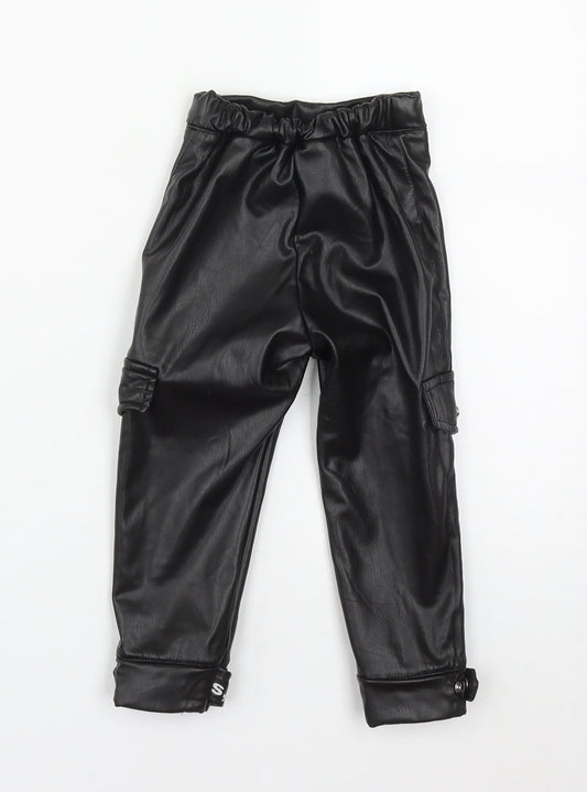Bordo  Girls Black  Polyamide Cargo Trousers Size 3 Years  Regular