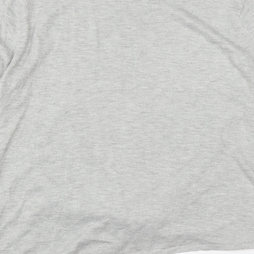 River Island Womens Grey Round Neck  Polyester Pullover Jumper Size 12