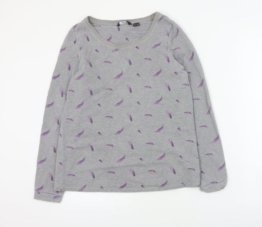 ESMARA Womens Grey Geometric Cotton Pullover Sweatshirt Size S  Pullover