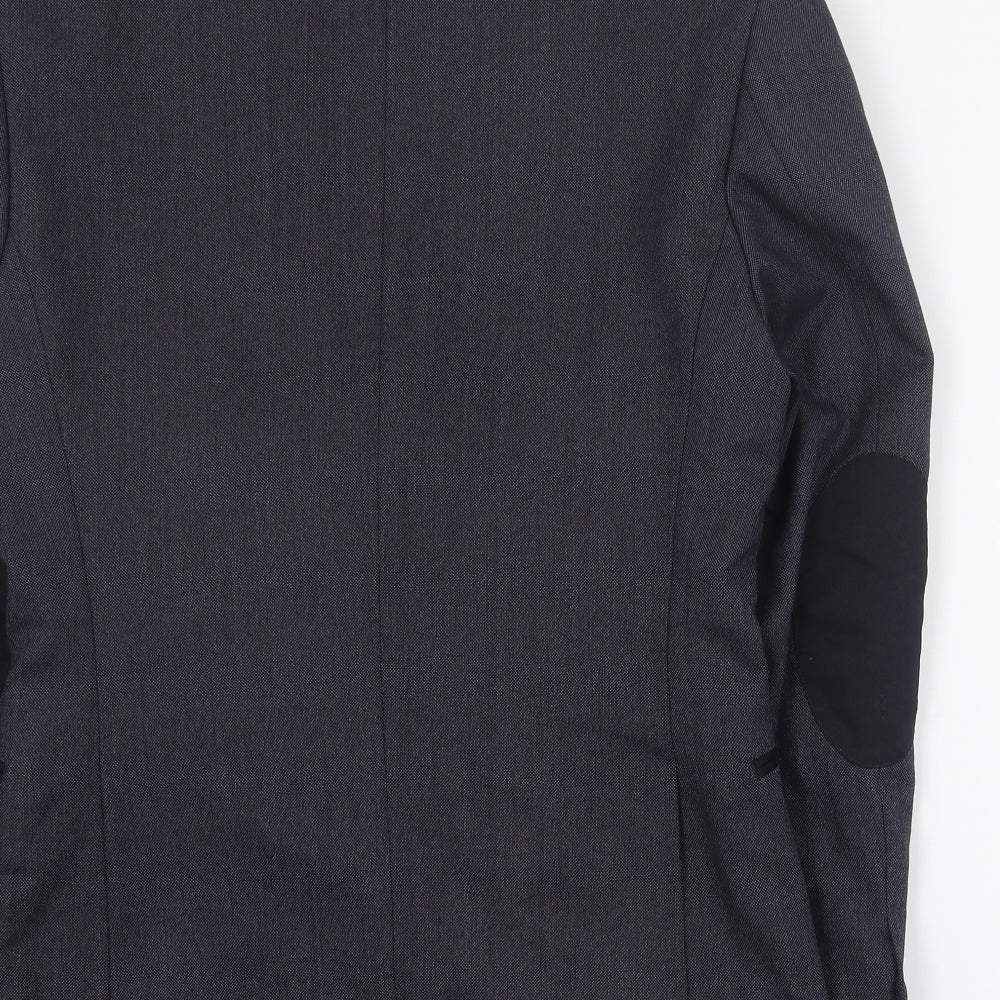 H&M Mens Grey  Polyester Jacket Suit Jacket Size S