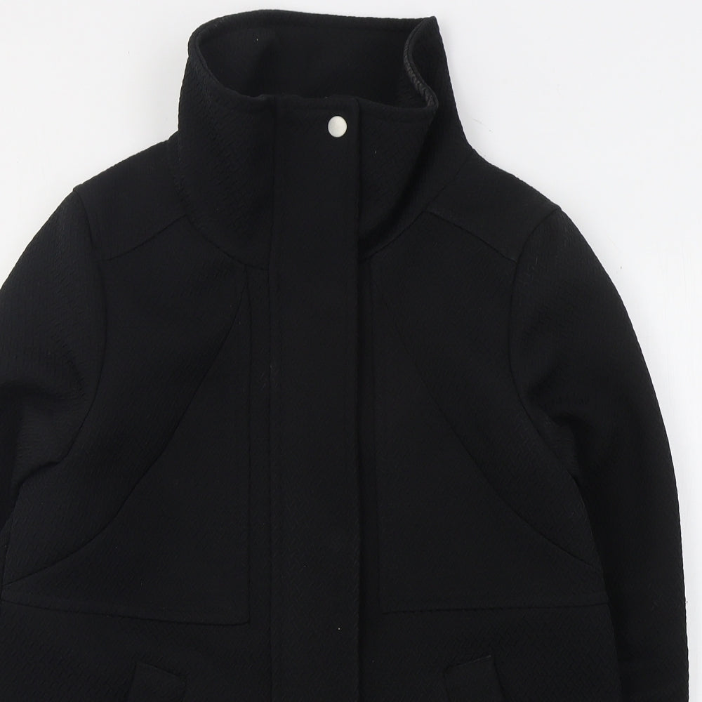 H&M Womens Black   Pea Coat Coat Size 8  Zip
