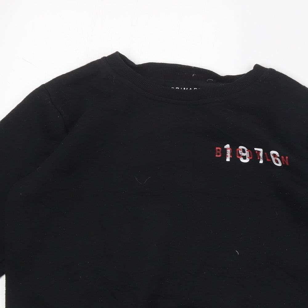 Primark Boys Black  Polyester Pullover Sweatshirt Size 9-10 Years