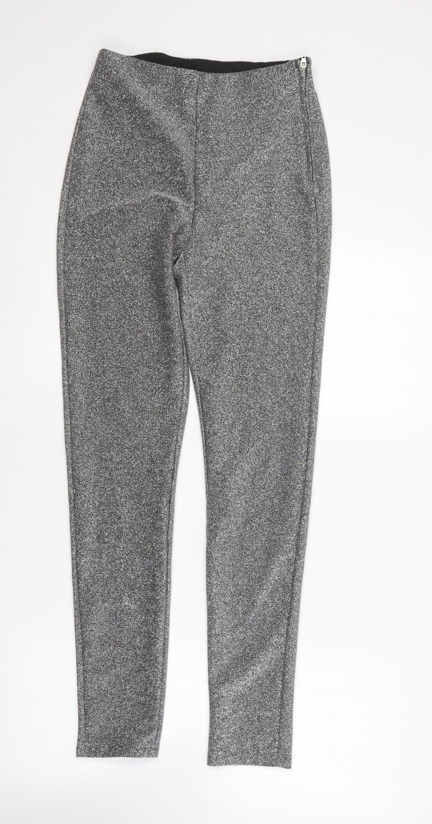 H&M Womens Black  Polyester Jegging Trousers Size 10 L28 in Regular