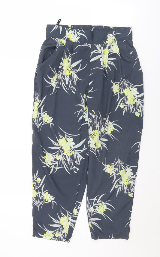 VERO MODA Womens Multicoloured Floral Polyester Harem Trousers Size S L22 in Regular