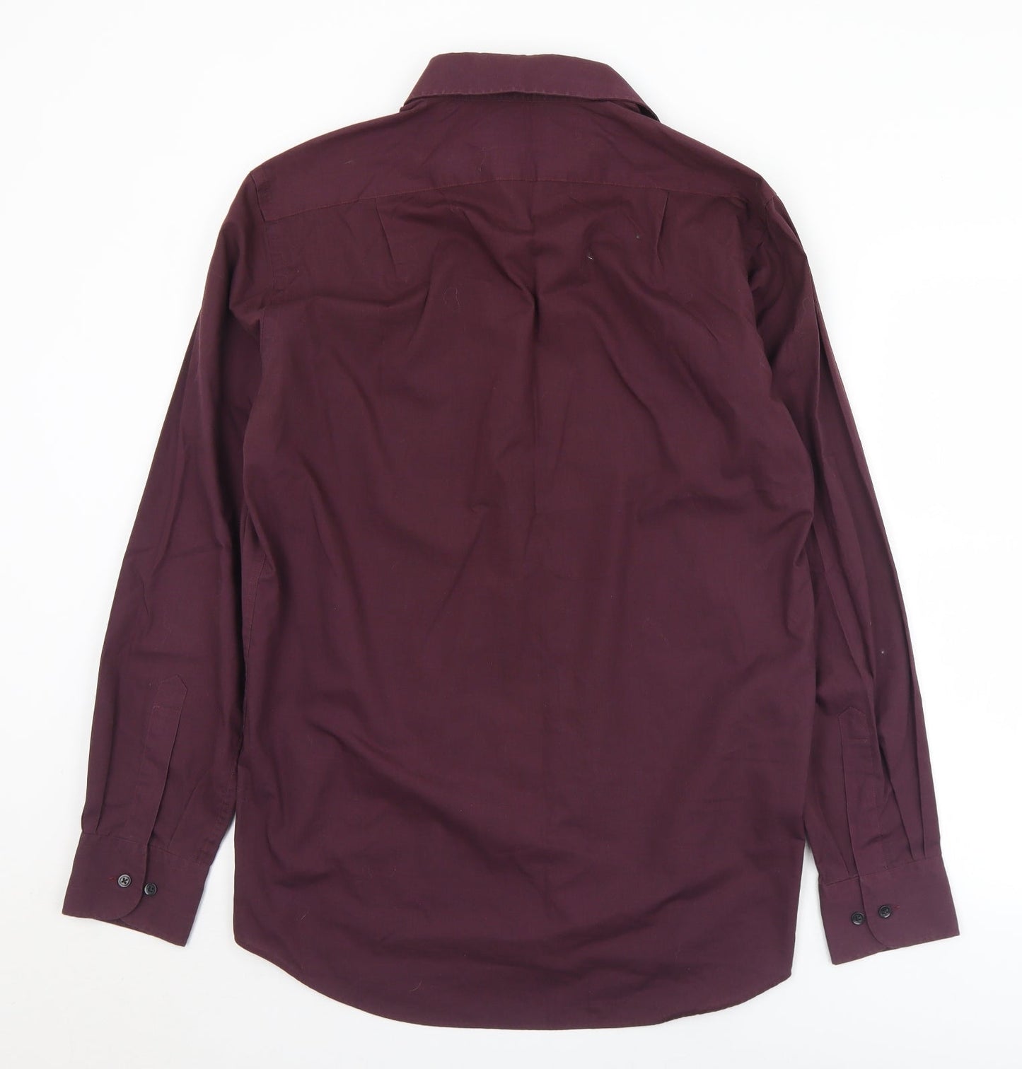 Marks and Spencer Mens Purple  Cotton  Button-Up Size 15.5 Collared Button
