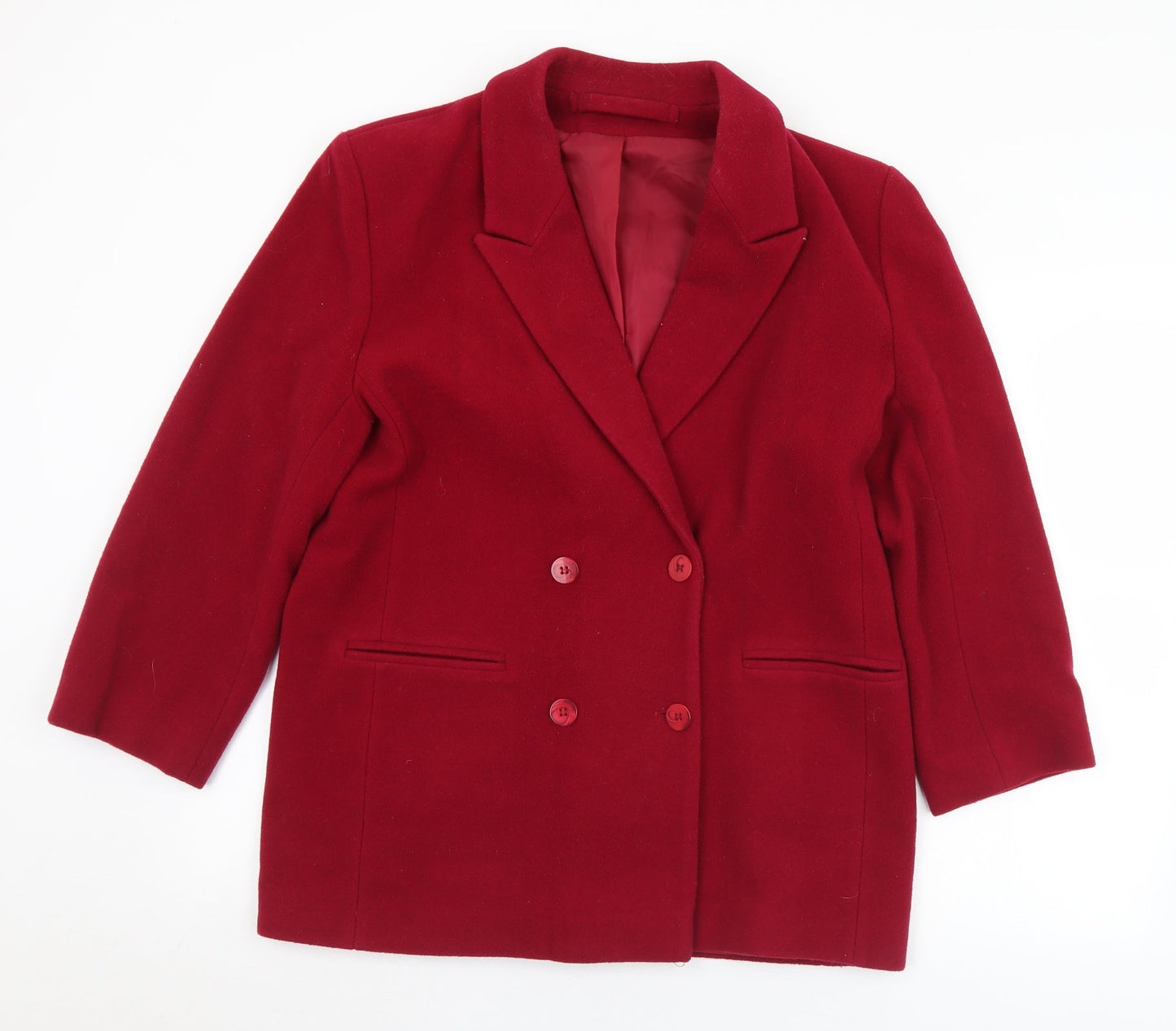 Preworn Womens Red   Pea Coat Coat Size S  Button