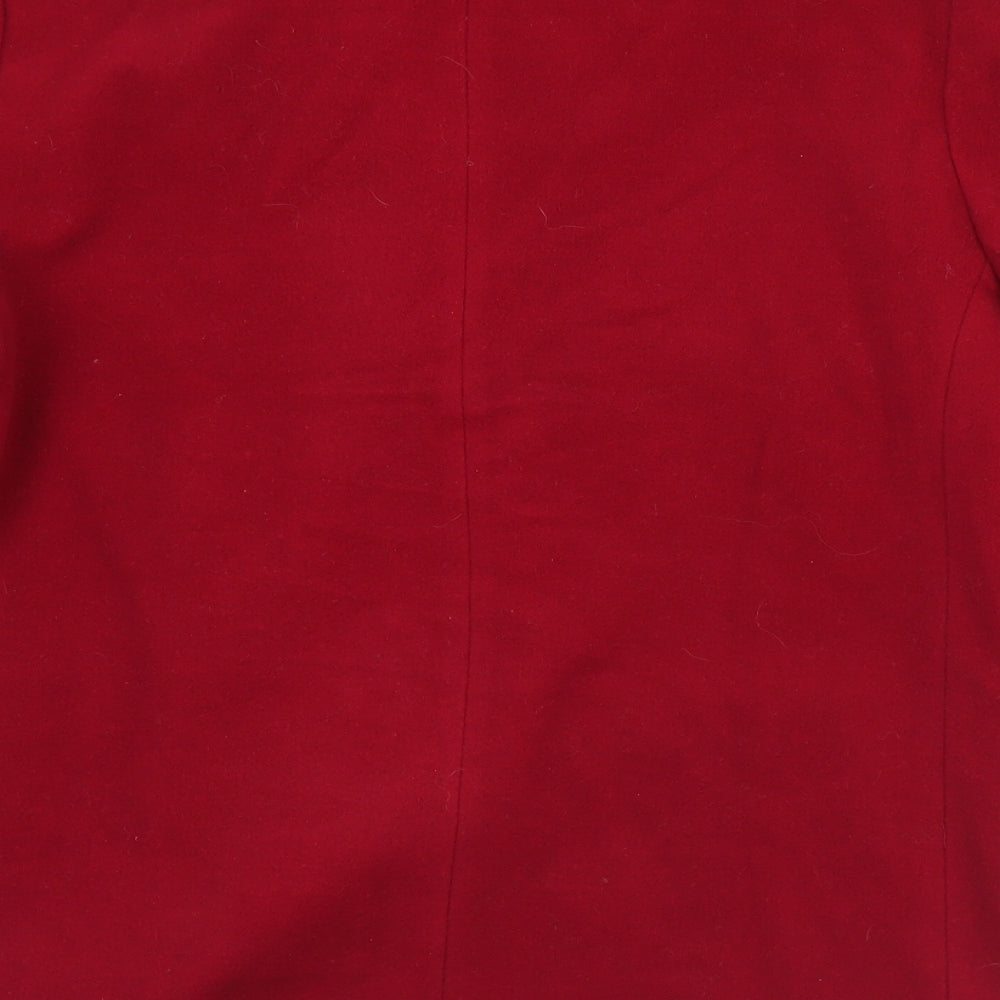 Preworn Womens Red   Pea Coat Coat Size S  Button