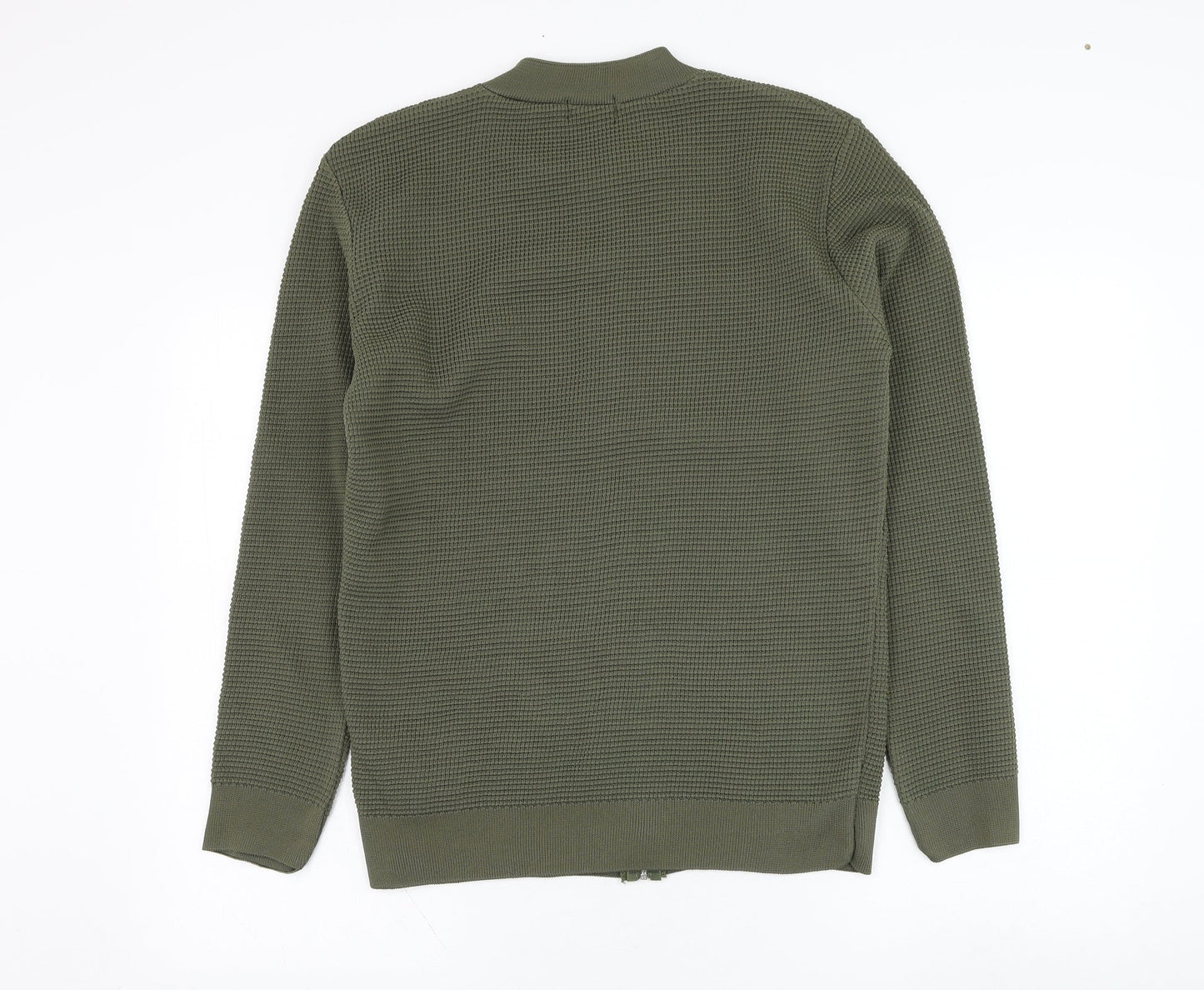BoohooMAN Mens Green  Polyester Full Zip Sweatshirt Size S