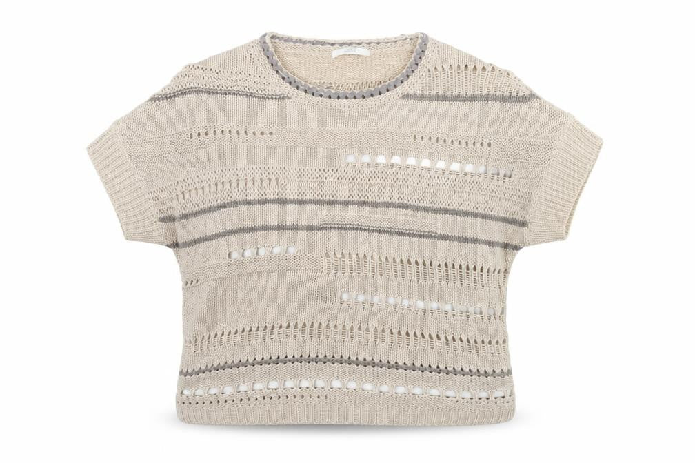 Marks and Spencer Womens Beige Round Neck  Acrylic Pullover Jumper Size 8