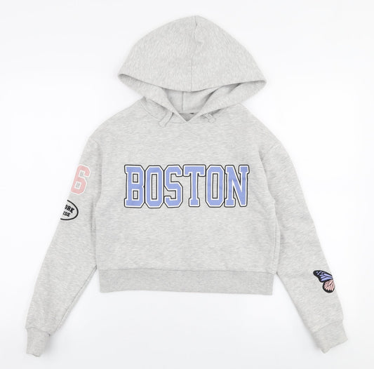 Preworn Womens Grey  Polyester Pullover Hoodie Size XS  Pullover - Boston