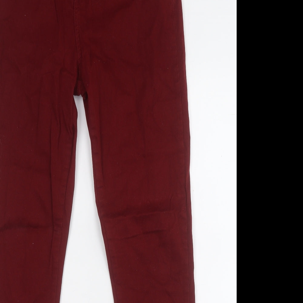 yesyes Womens Red  Cotton Straight Jeans Size 14 L29 in Regular