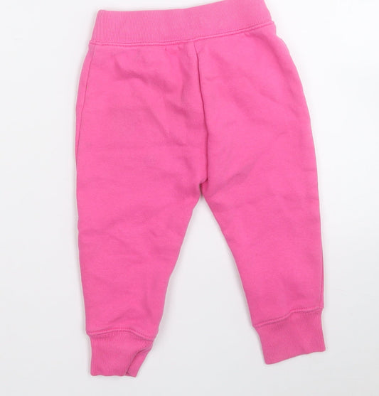 Gap Girls Pink  Cotton Jogger Trousers Size 2 Years  Regular