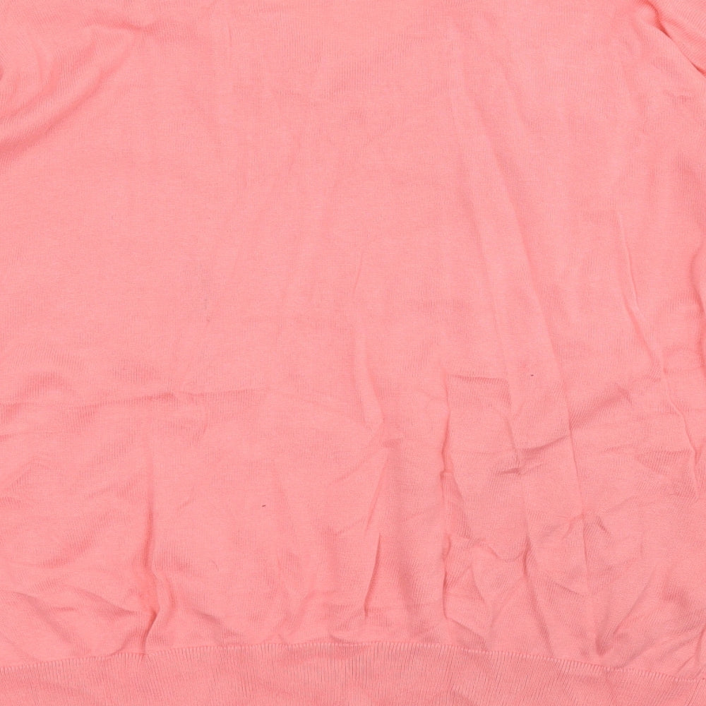 Dunnes Stores Womens Pink V-Neck  Cotton Pullover Jumper Size L