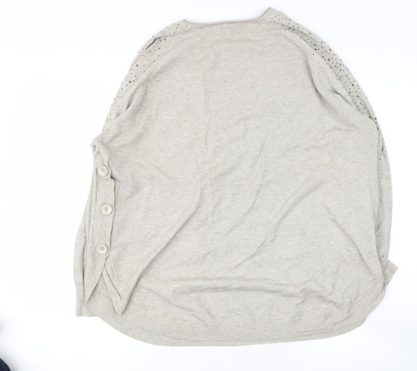 Preworn Womens Beige Round Neck  Polyester Pullover Jumper Size M