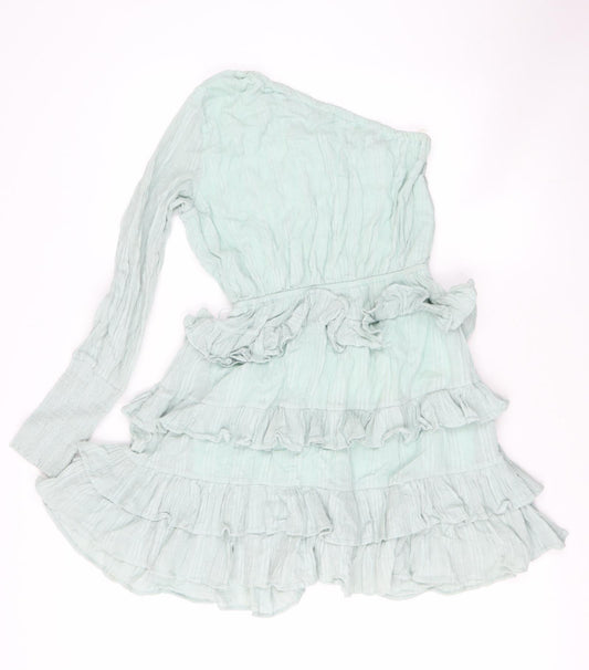 PINK DIMOND Womens Green  Polyester Fit & Flare  Size S  Off the Shoulder