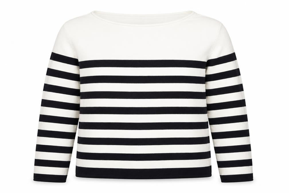 H&M Girls Blue Off the Shoulder Striped Cotton Pullover Jumper Size 9 Years
