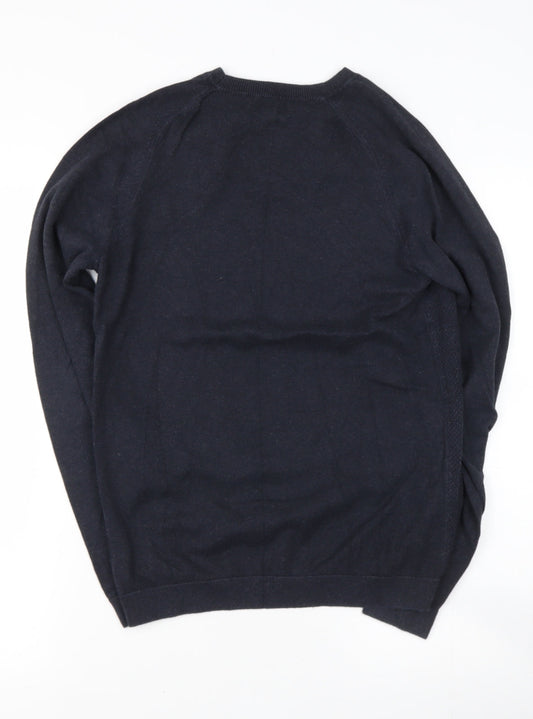 NEXT Mens Blue Round Neck  Cotton Pullover Jumper Size XS