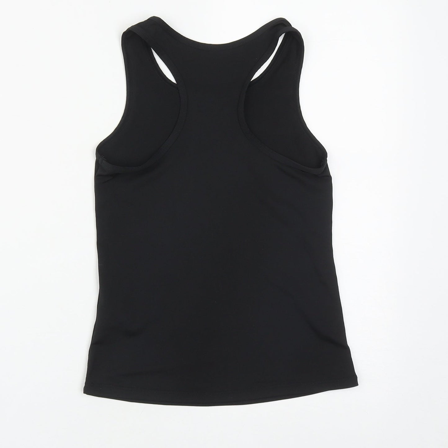 Dunnes Girls Black  Polyester Basic Tank Size 8-9 Years Round Neck