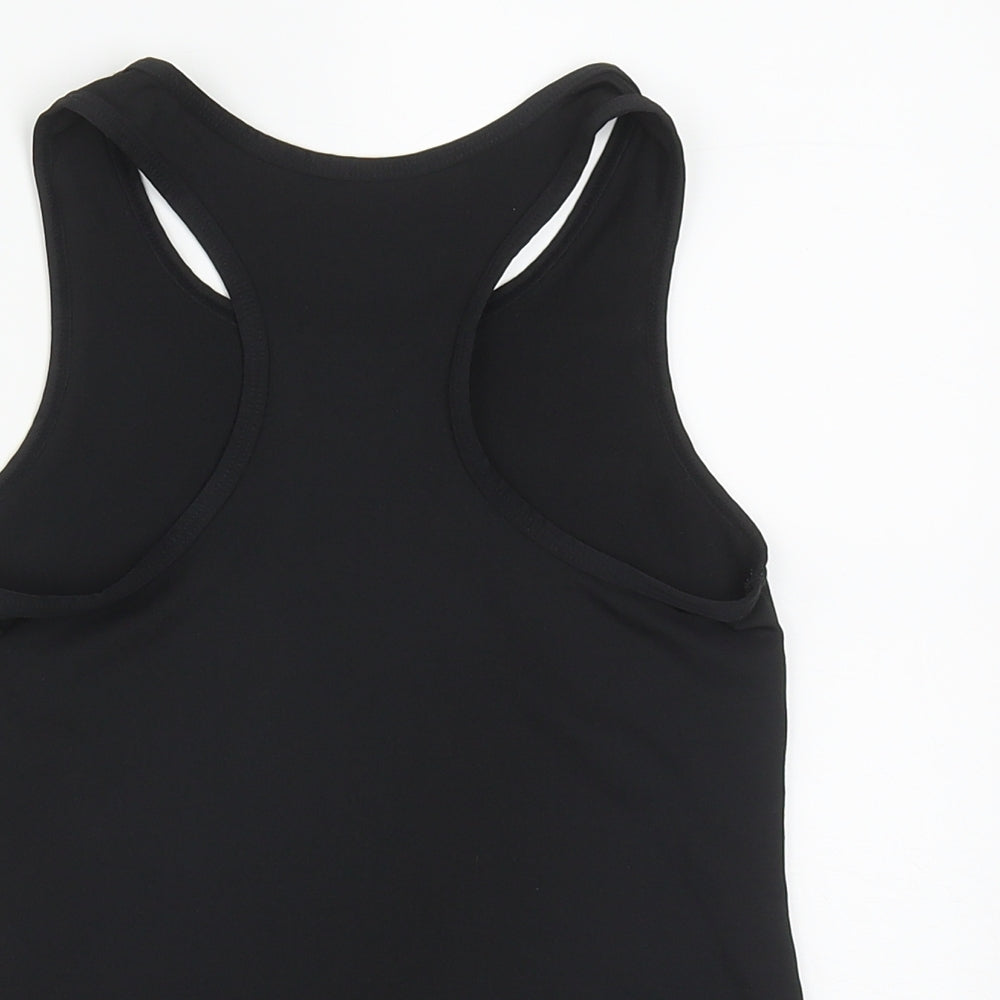 Dunnes Girls Black  Polyester Basic Tank Size 8-9 Years Round Neck