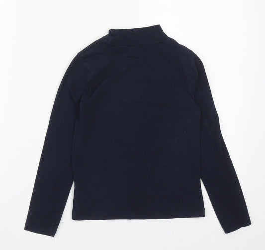 Dunnes Girls Blue  Cotton Basic Casual Size 8-9 Years High Neck