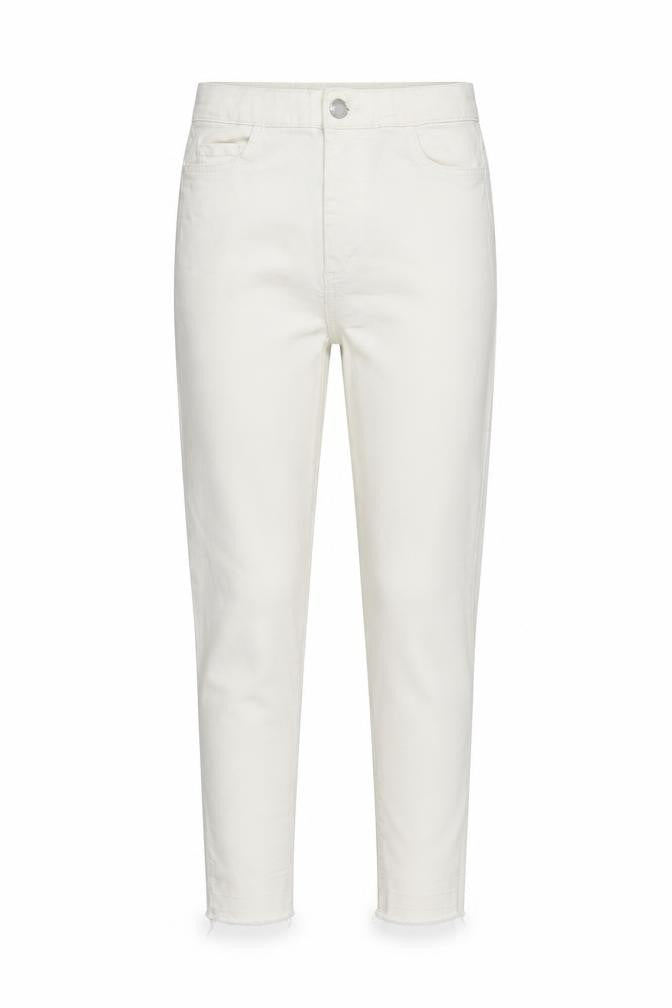 Topshop Womens White  Cotton Cropped Jeans Size 24 in L24 in Regular Zip