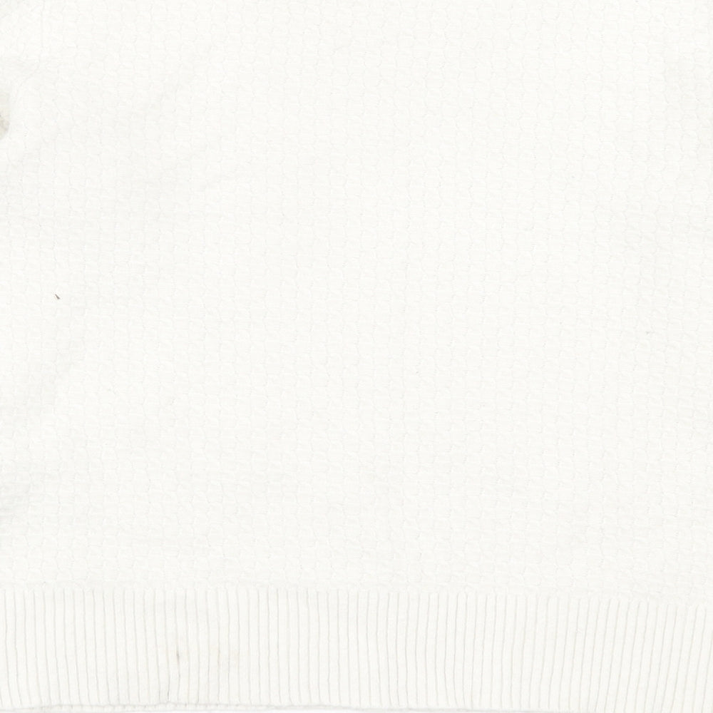 Warehouse Womens White Crew Neck  Viscose Pullover Jumper Size 14