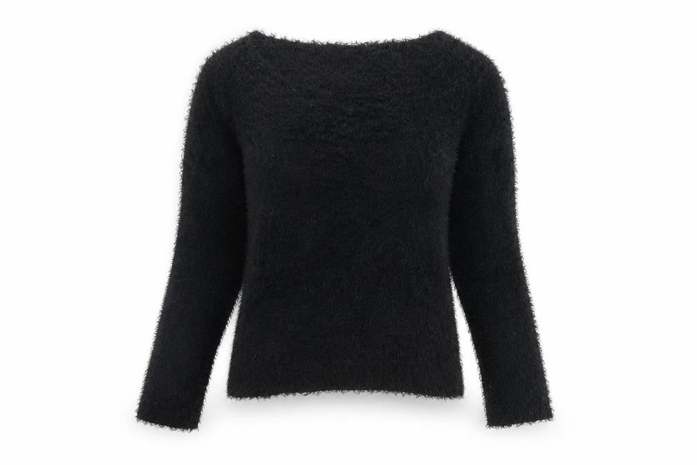 H&M Womens Black Boat Neck  Polyester Pullover Jumper Size XS
