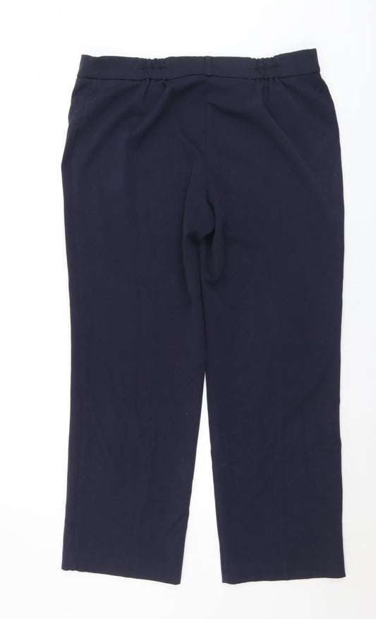 Arcadia Womens Blue  Polyester Trousers  Size 16 L29 in Regular Button