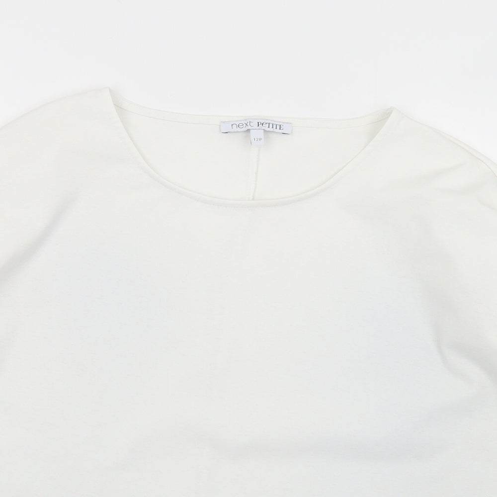 NEXT Womens White  Polyester Jersey T-Shirt Size 12 Round Neck