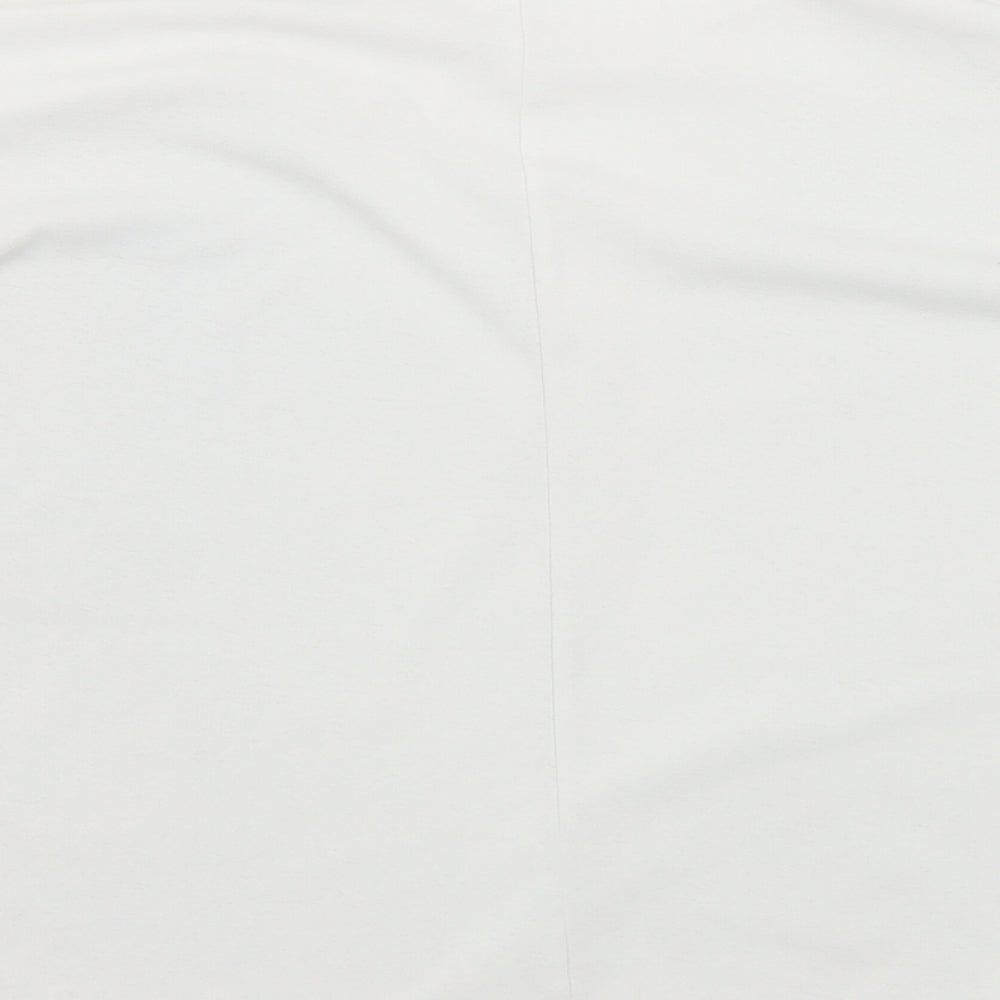 NEXT Womens White  Polyester Jersey T-Shirt Size 12 Round Neck