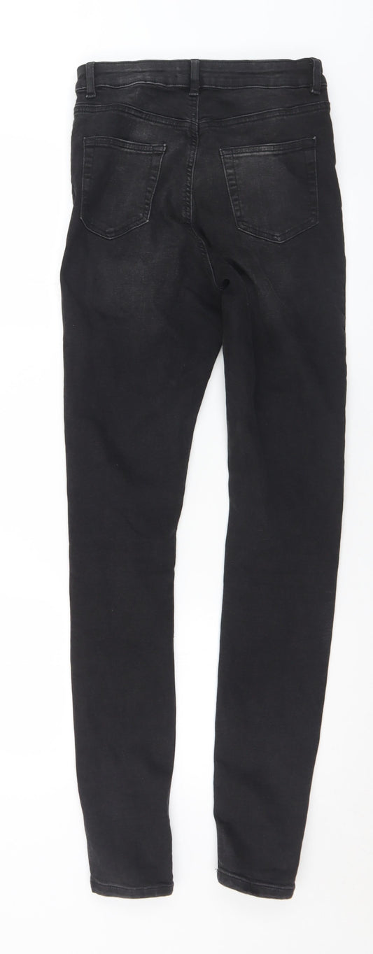 Denim & Co. Womens Black  Cotton Skinny Jeans Size 10 L32 in Slim Button