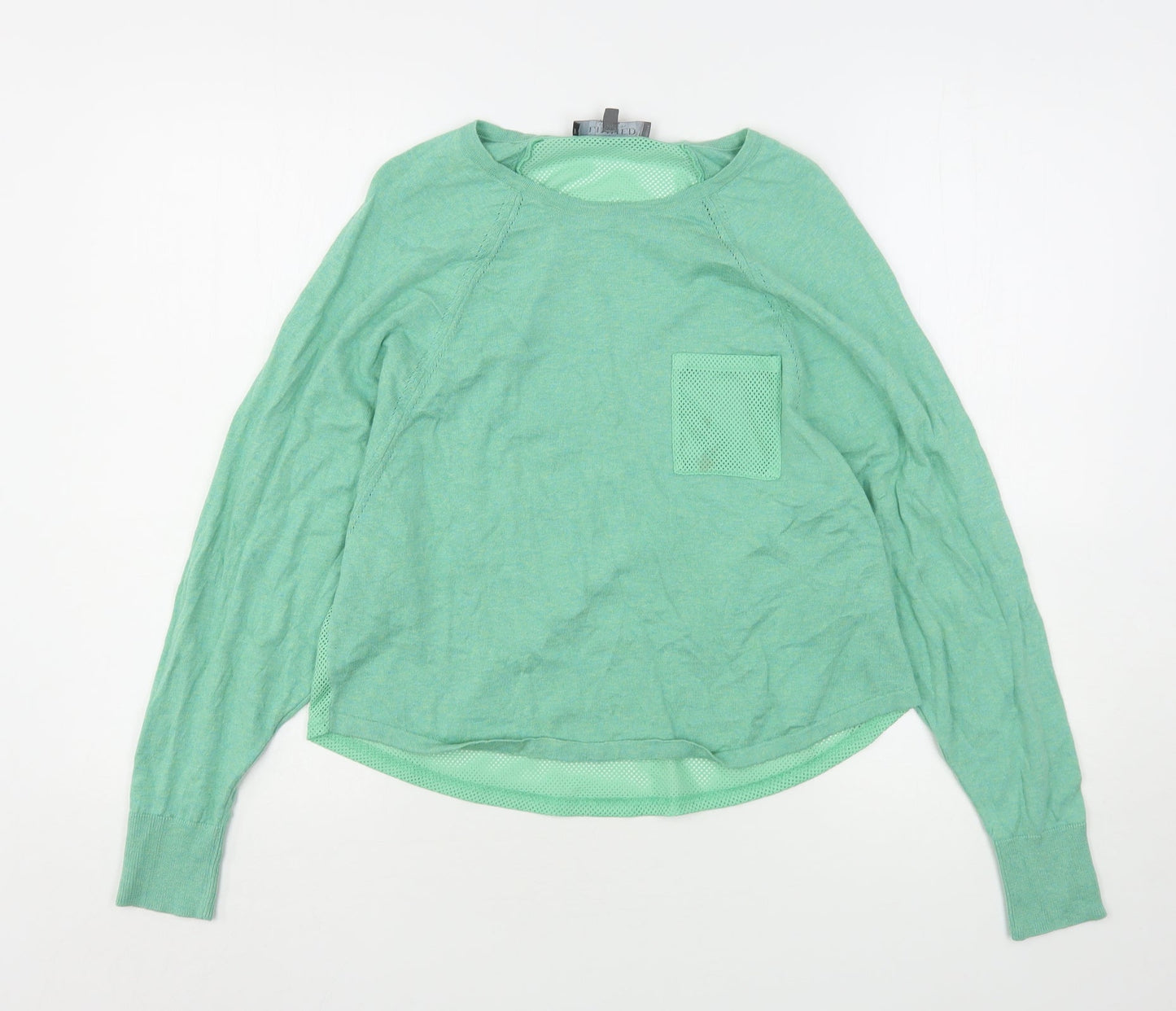 Marks and Spencer Womens Green  Polyester Basic T-Shirt Size S Round Neck