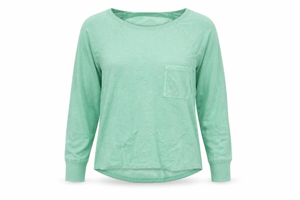 Marks and Spencer Womens Green  Polyester Basic T-Shirt Size S Round Neck