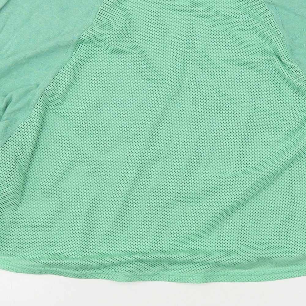 Marks and Spencer Womens Green  Polyester Basic T-Shirt Size S Round Neck