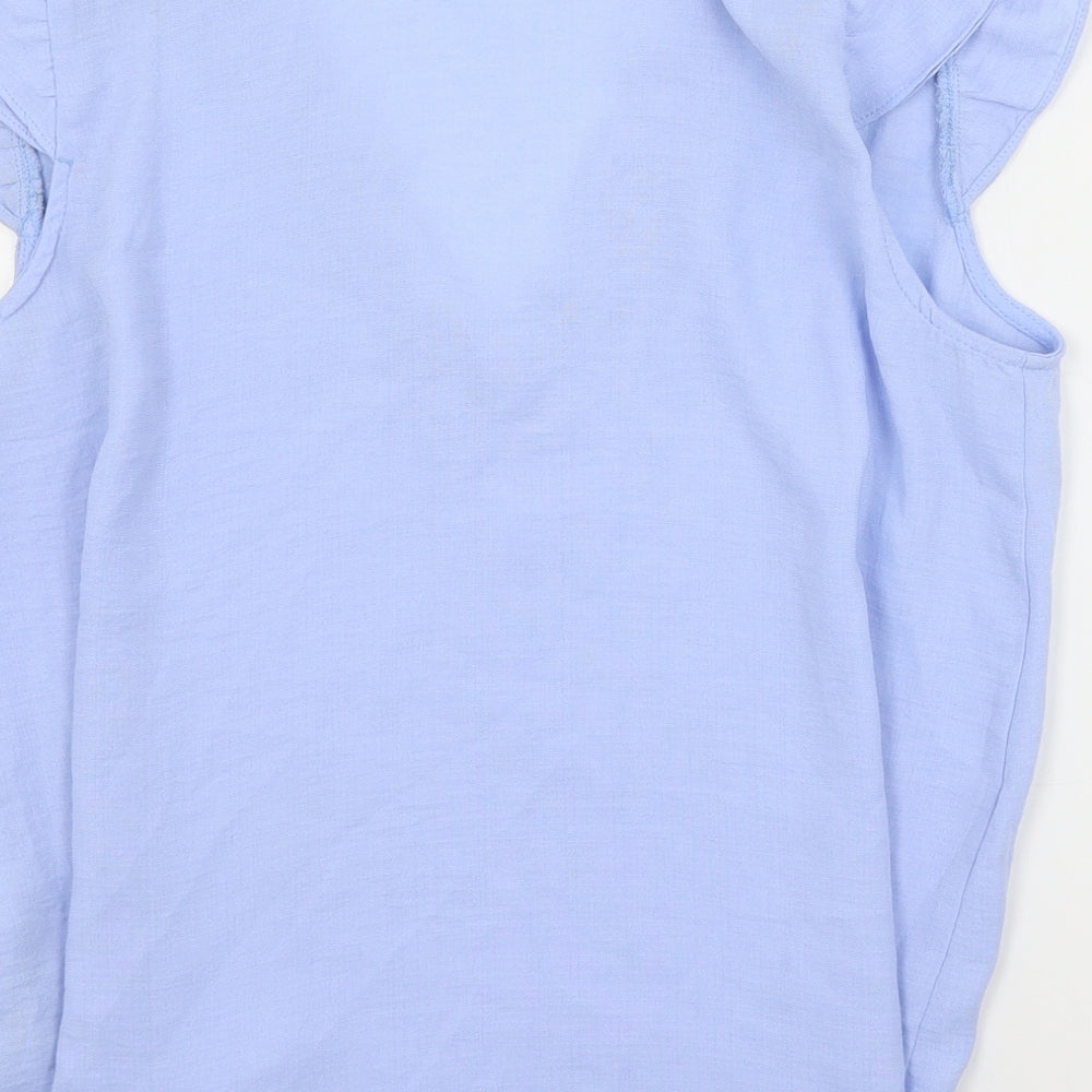 ASOS Womens Blue  Polyester Basic Blouse Size 10 V-Neck