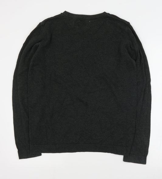 Topman Mens Green Round Neck  Cotton Pullover Jumper Size M