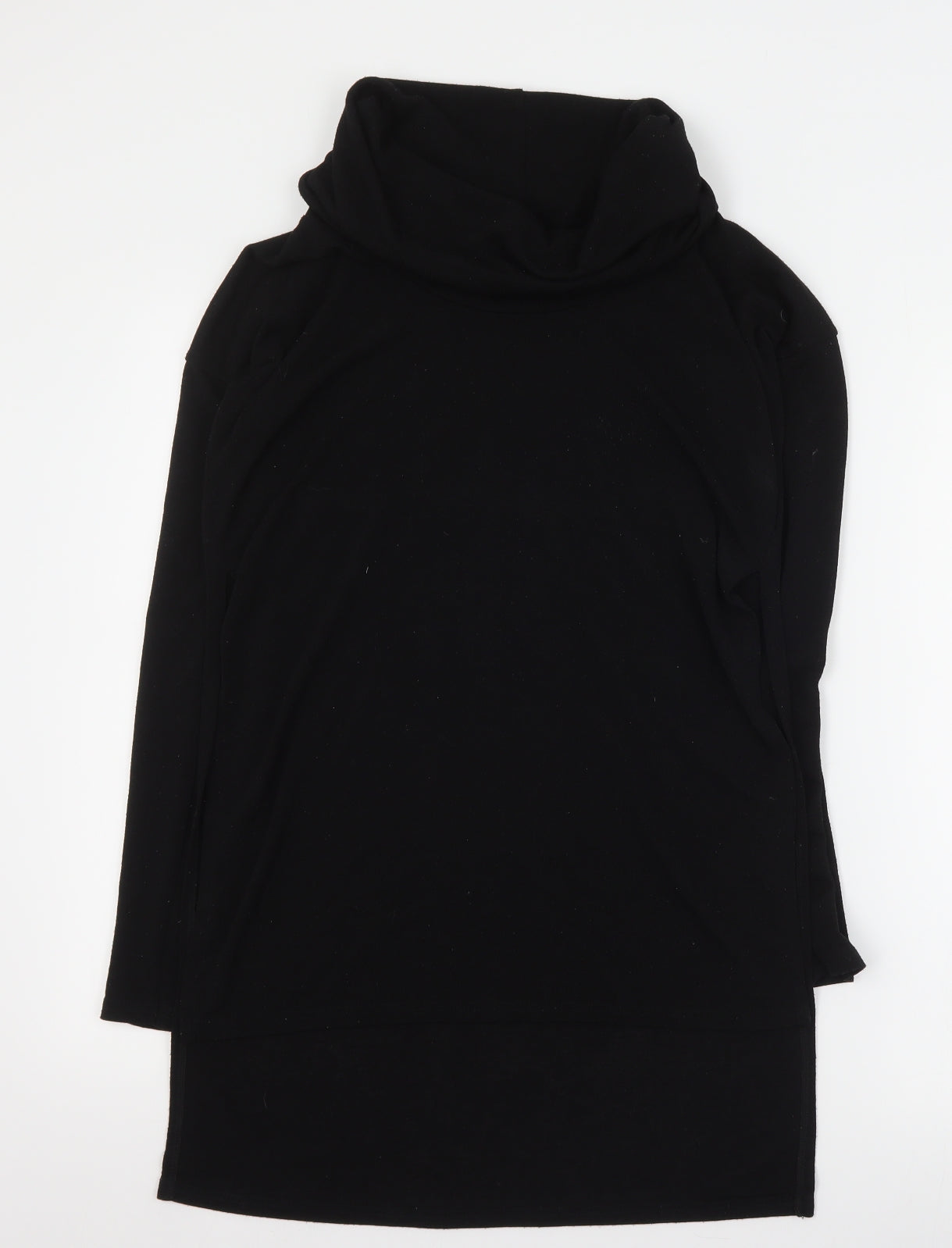 River Island Womens Black Roll Neck  Polyester Pullover Jumper Size 12   - Side slit