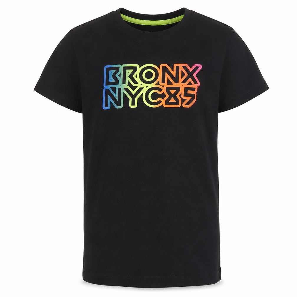 Matalan Boys Black  Cotton Basic T-Shirt Size 8 Years Round Neck  - Bronx NYC